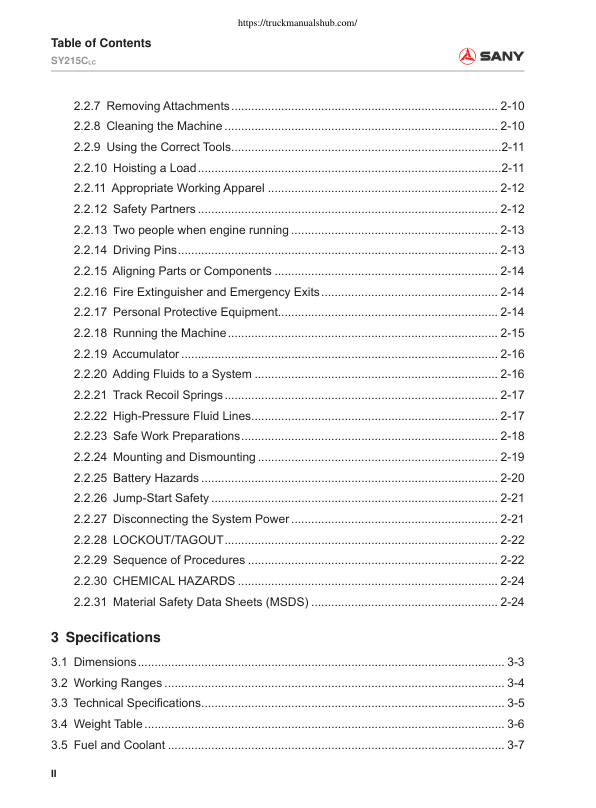 SANY SY515C LC Excavator Service Manual - Image 5