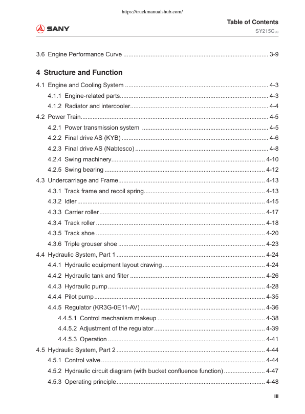 SANY SY515C LC Excavator Service Manual - Image 6