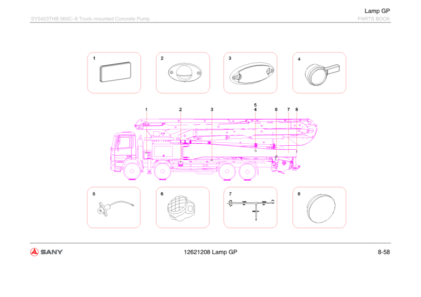 SANY SY5423THB 560C-8 Truck-mounted Concrete Pump Parts Catalog - Image 14