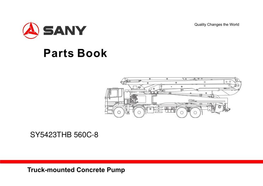 SANY SY5423THB 560C-8 Truck-mounted Concrete Pump Parts Catalog - Image 2