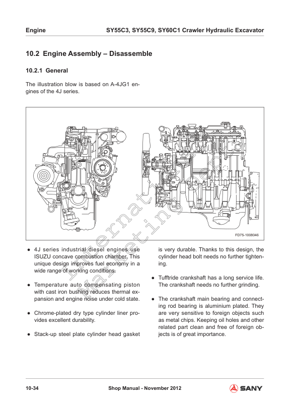 SANY SY55C3 SY55C9 SY60C1 Hydraulic Excavator Service Manual - Image 15