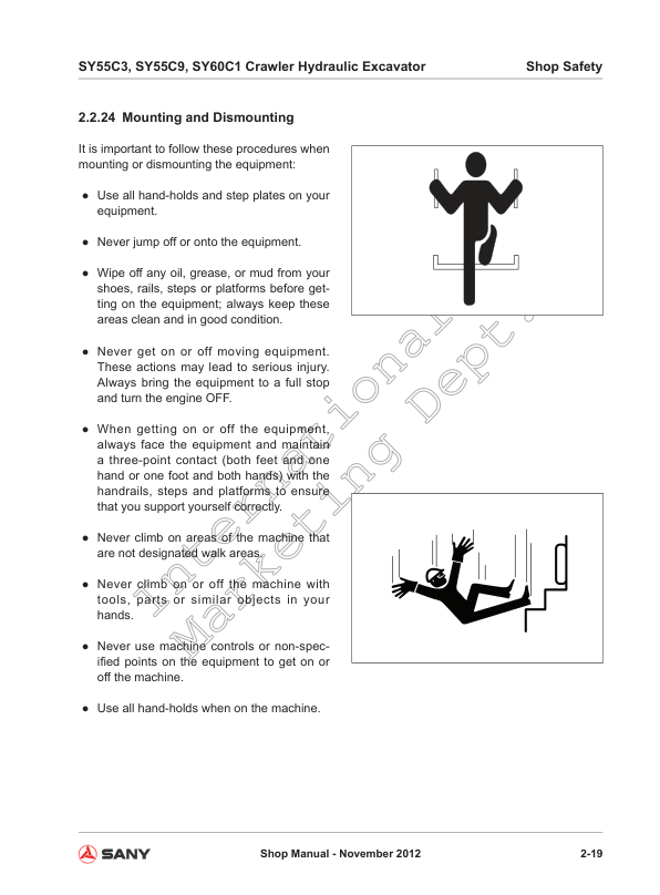 SANY SY55C3 SY55C9 SY60C1 Hydraulic Excavator Service Manual - Image 18
