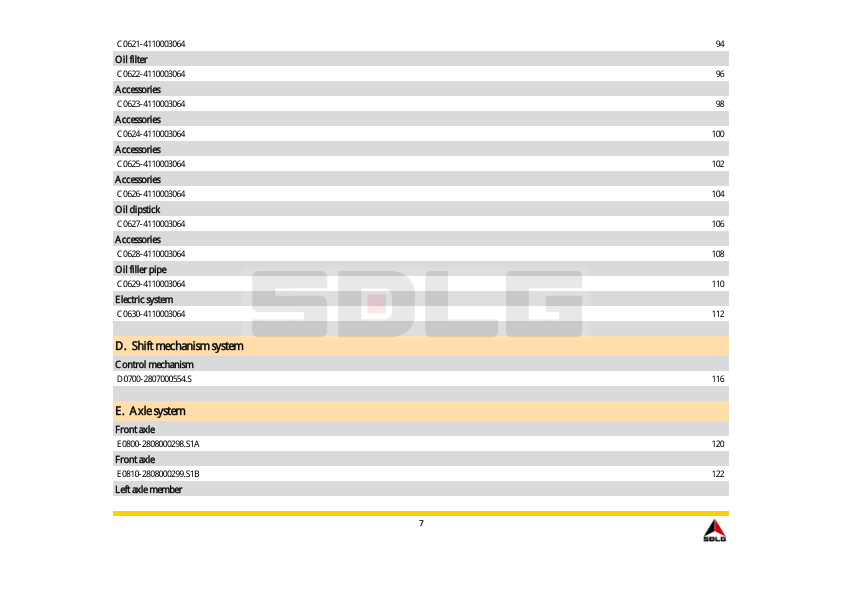SDLG G9138 Motor Grader Parts Catalog - Image 9