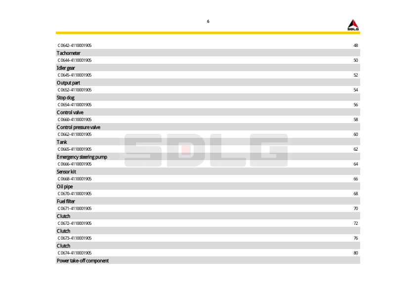 SDLG G9190F Motor Grader Parts Catalog - Image 7
