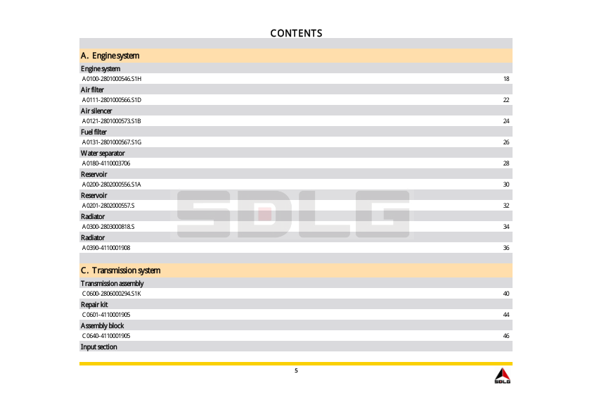 SDLG G9190F Motor Grader Parts Catalog - Image 6