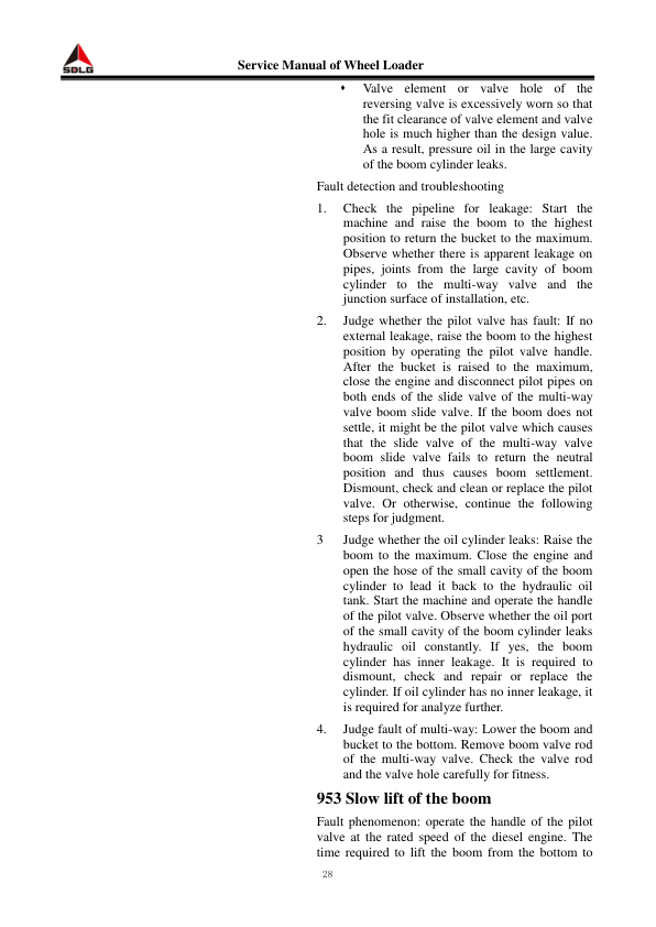 SDLG L956F Wheel Loader Service Manual - Image 13