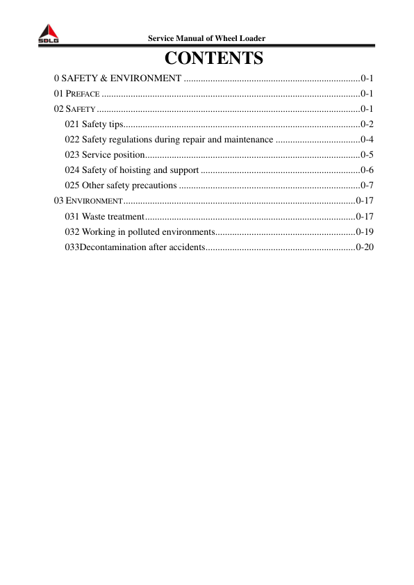 SDLG L956F Wheel Loader Service Manual - Image 4