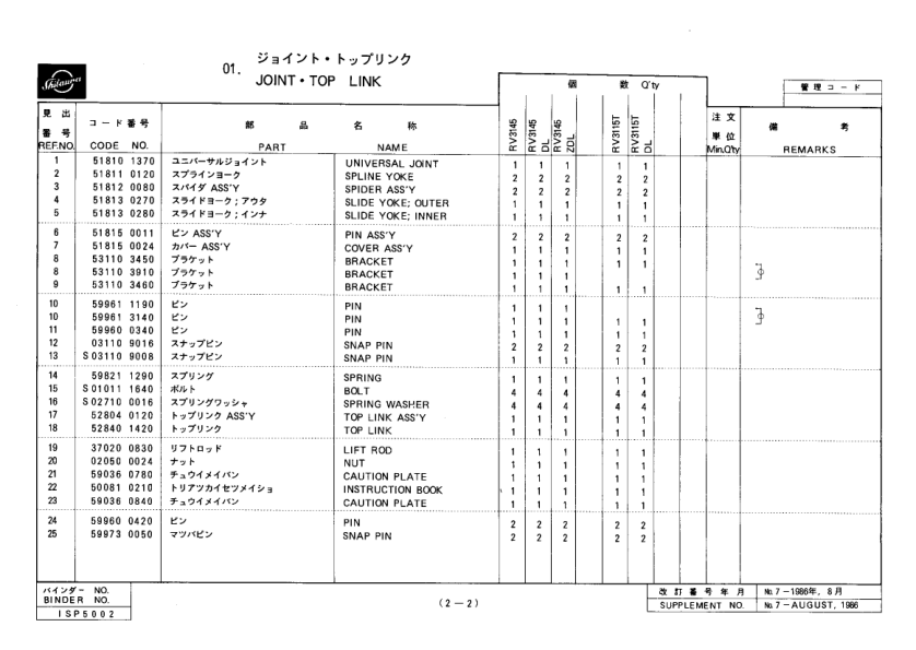 Shibaura RV31 Series Rotary Parts List Catalog - Image 6