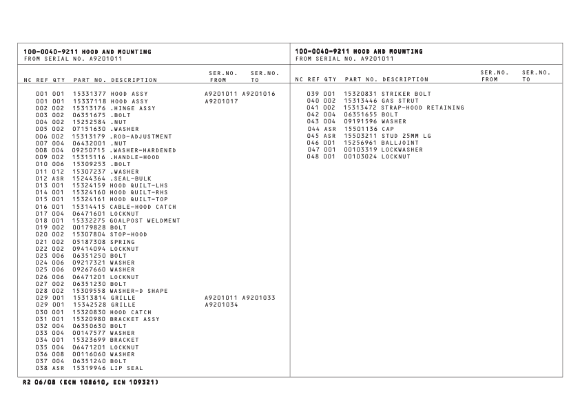 TEREX TA25 G7 Articulated Truck Parts Catalog SN A9201011-A9201033 - Image 11