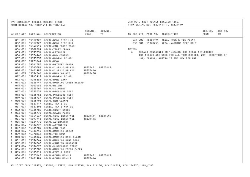 TEREX TR60 Off-Highway Truck Parts Catalog SN T8821011 and Above - Image 14