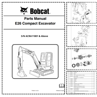 Bobcat E26 Excavator Parts Catalog ACRA