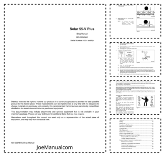 Doosan Solar 55-V Plus Excavator Workshop Manual SN 10001 and UP