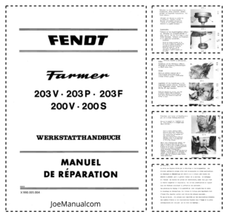 Fendt Farmer 203V 203P 203F 200V 200S Tractor Workshop Manual
