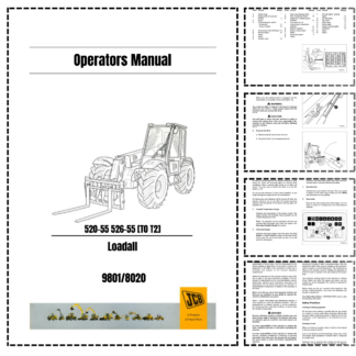 JCB 520-55 526-55 [T0 T2] Loadall Operators Manual 9801/8020