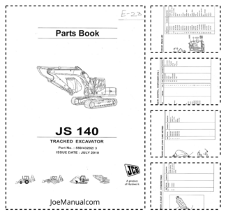 JCB JS140 Excavator Parts Catalog 550-43202-3