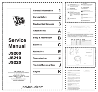 JCB JS200 JS210 JS220 Excavator Service Manual 9803/6610-1