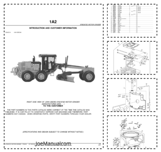 John Deere 870D 872D Motor Grader Parts Catalog