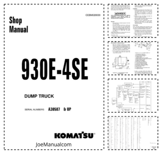 Komatsu 930E-4SE Dump Truck Workshop Manual SN A30587 and UP