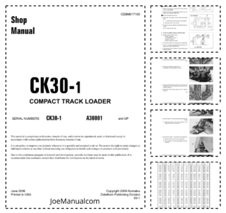Komatsu CK30-1 Compact Track Loader Workshop Manual SN A30001 and UP