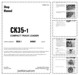 Komatsu CK35-1 Compact Track Loader Workshop Manual SN A40001 and UP