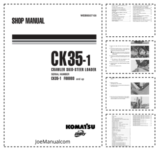 Komatsu CK35-1 Skid Steer Workshop Manual SN F00003 and UP