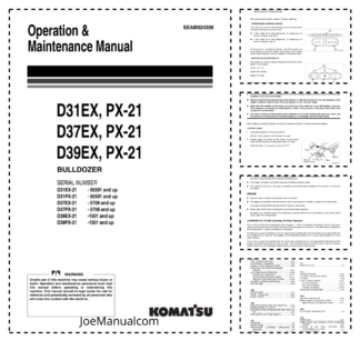Komatsu D31EX D37EX D39EX PX-21 Dozer Operation and Maintenance Manual