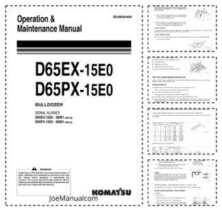 Komatsu D65EX-15E0 D65PX-15E0 Dozer Operations nad Maintenance Manual SN 69001 and UP