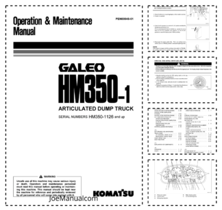 Komatsu HM350-1 Galeo Dump Truck Operation and Maintenance Manual SN 1126 and UP