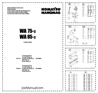 Komatsu Hanomag WA75-3 WA85-3 Wheel Loader Parts Catalog