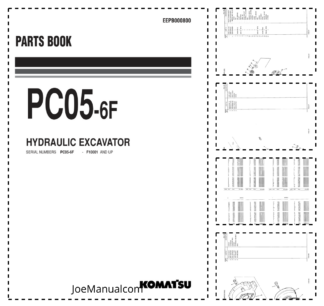 Komatsu PC05-6F Excavator Parts Catalog SN F10001 and UP