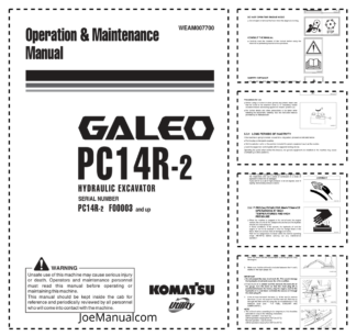 Komatsu PC14R-2 Excavator Operation and Maintenance Manual SN F00003 and UP