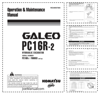 Komatsu PC16R-2 Galeo Excavator Operation and Maintenance Manual SN F00003 and UP