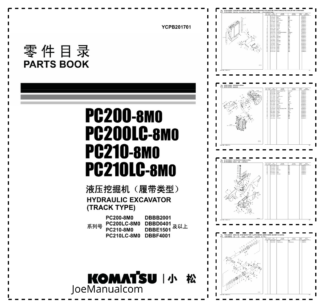 Komatsu PC200 PC200LC PC210 PC210LC 8M0 Excavator Parts Catalog