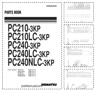 Komatsu PC210 210LC 240 240LC 240NLC-3KP Excavator Parts Catalog SN K15001 and UP
