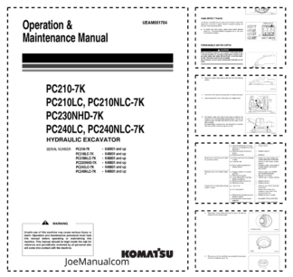 Komatsu PC210-7K PC210LC PC210NLC-7K PC230NHD-7K PC240LC NLC-7K Excavator Operation Manual