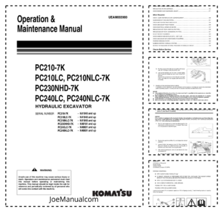 Komatsu PC210-7K PC210LC PC210NLC-7K PC230NHD-7K PC240LC NLC-7K Excavator Operation and Maintenance Manual