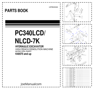 Komatsu PC340LCD NLCD-7K Excavator Parts Catalog SN K40575 and UP