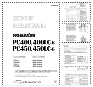 Komatsu PC400 PC450 LC-6 Excavator Workshop Manual SN 32001 12001 and UP
