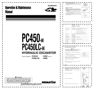 Komatsu PC450-6K PC450LC-6K Excavator Operation and Maintenance Manual K30001 and UP