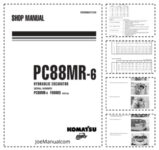 Komatsu PC88MR-2 Excavator Workshop Manual SN F00003 and UP
