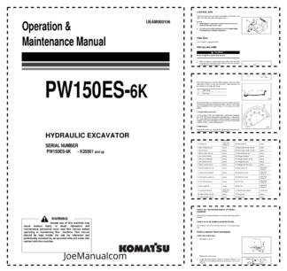 Komatsu PW150ES-6K Excavator Operation and Maintenance Manual SN K35001 and UP