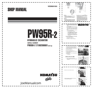 Komatsu PW95R-2 Excavator Workshop Manual SN 21D020001 and UP