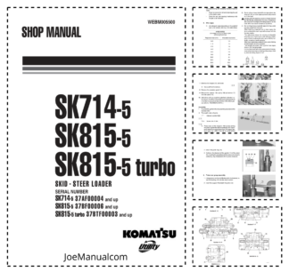 Komatsu SK714-5 SK815-5 SK815-5 Turbo Skid Steer Workshop Manual WEBM005500
