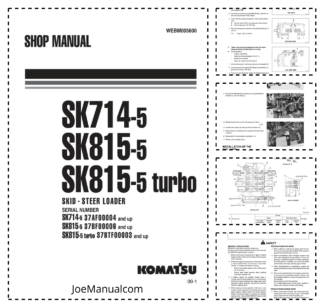 Komatsu SK714-5 SK815-5 SK815-5 Turbo Skid Steer Workshop Manual WEBM005600