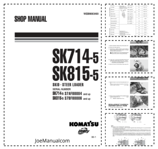 Komatsu SK714-5 SK815-5 Skid Steer Workshop Manual SN 37AF00004 37BF00006 and UP