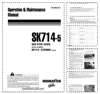 Komatsu SK714-5 Skid Steer Operation and Maintenance Manual SN 37AF00004 and UP WEAM003301