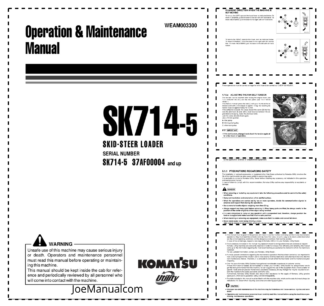 Komatsu SK714-5 Skid Steer Operation and Maintenance Manual SN 37AF0004 and UP WEAM003300