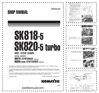 Komatsu SK818-5 SK820-5 Skid Steer Workshop Manual WEBM005200