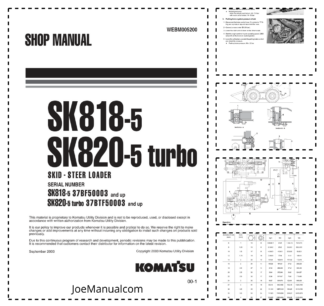 Komatsu SK818-5 SK820-5 Turbo Skid Steer Workshop Manual WEBD005200