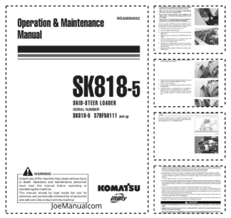 Komatsu SK818-5 Skid Steer Operation and Maintenance Manual SN 37BTF50111 and UP